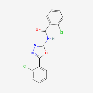 molecular formula C15H9Cl2N3O2 B2776090 2-chloro-N-(5-(2-chlorophenyl)-1,3,4-oxadiazol-2-yl)benzamide CAS No. 865249-26-9