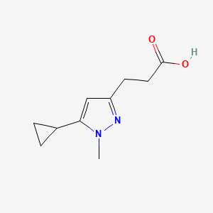 molecular formula C10H14N2O2 B2776092 3-(5-Cyclopropyl-1-methylpyrazol-3-yl)propanoic acid CAS No. 1554234-22-8