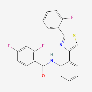 molecular formula C22H13F3N2OS B2776094 2,4-二氟-N-(2-(2-(2-氟苯基)噻唑-4-基)苯基)苯甲酰胺 CAS No. 1797334-96-3