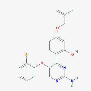 molecular formula C20H18BrN3O3 B2776099 2-[2-Amino-5-(2-bromophenoxy)pyrimidin-4-yl]-5-[(2-methylprop-2-en-1-yl)oxy]phenol CAS No. 877623-01-3