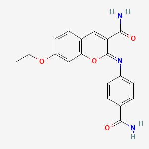 (2Z)-2-[(4-carbamoylphenyl)imino]-7-ethoxy-2H-chromene-3-carboxamide