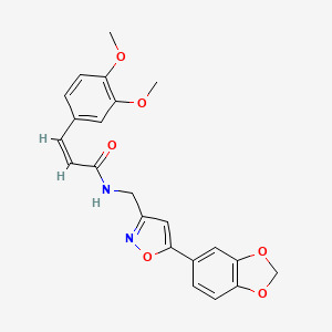 (Z)-N-((5-(benzo[d][1,3]dioxol-5-yl)isoxazol-3-yl)methyl)-3-(3,4-dimethoxyphenyl)acrylamide