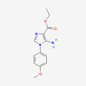molecular formula C13H15N3O3 B2776106 Ethyl 5-amino-1-(4-methoxyphenyl)imidazole-4-carboxylate CAS No. 190662-87-4