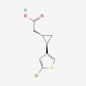 molecular formula C9H9BrO2S B2776107 2-[(1S,2R)-2-(5-Bromothiophen-3-yl)cyclopropyl]acetic acid CAS No. 2503156-03-2