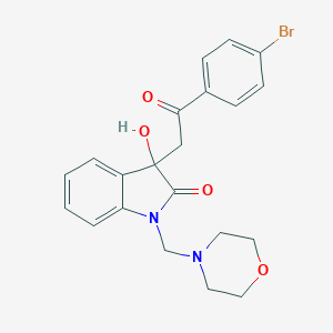 molecular formula C21H21BrN2O4 B277611 3-[2-(4-bromophenyl)-2-oxoethyl]-3-hydroxy-1-(morpholin-4-ylmethyl)-1,3-dihydro-2H-indol-2-one 