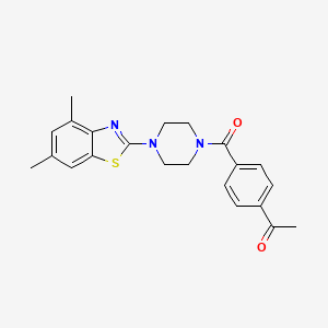 molecular formula C22H23N3O2S B2776114 1-(4-(4-(4,6-Dimethylbenzo[d]thiazol-2-yl)piperazine-1-carbonyl)phenyl)ethanone CAS No. 897483-58-8