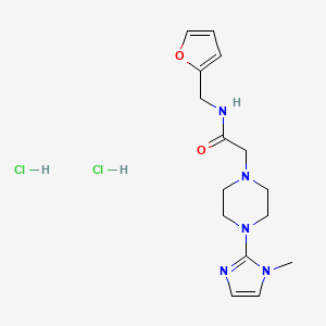 molecular formula C15H23Cl2N5O2 B2776119 N-(furan-2-ylmethyl)-2-(4-(1-methyl-1H-imidazol-2-yl)piperazin-1-yl)acetamide dihydrochloride CAS No. 1351660-62-2