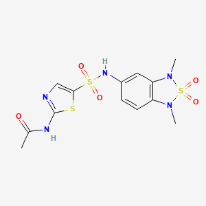 N-(5-(N-(1,3-dimethyl-2,2-dioxido-1,3-dihydrobenzo[c][1,2,5]thiadiazol-5-yl)sulfamoyl)thiazol-2-yl)acetamide