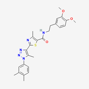 molecular formula C26H29N5O3S B2776123 N-(3,4-dimethoxyphenethyl)-2-(1-(3,4-dimethylphenyl)-5-methyl-1H-1,2,3-triazol-4-yl)-4-methylthiazole-5-carboxamide CAS No. 1207007-10-0