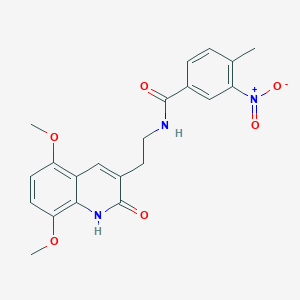 N-[2-(5,8-dimethoxy-2-oxo-1H-quinolin-3-yl)ethyl]-4-methyl-3-nitrobenzamide