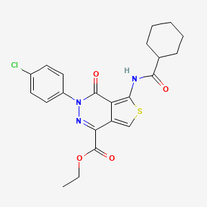 Ethyl 3-(4-chlorophenyl)-5-(cyclohexanecarboxamido)-4-oxo-3,4-dihydrothieno[3,4-d]pyridazine-1-carboxylate