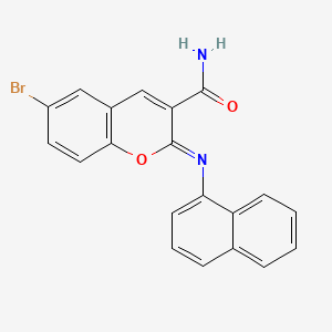 molecular formula C20H13BrN2O2 B2776130 6-Bromo-2-naphthalen-1-yliminochromene-3-carboxamide CAS No. 330837-19-9