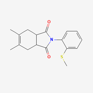 molecular formula C17H19NO2S B2776131 5,6-二甲基-2-(2-(甲硫基)苯基)-3a,4,7,7a-四氢-1H-异喹啉-1,3(2H)-二酮 CAS No. 300812-57-1