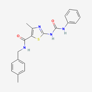 molecular formula C20H20N4O2S B2776133 4-甲基-N-(4-甲基苯甲基)-2-(3-苯基脲基)噻唑-5-甲酰胺 CAS No. 941886-16-4