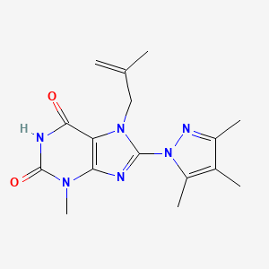 3-Methyl-7-(2-methylprop-2-enyl)-8-(3,4,5-trimethylpyrazolyl)-1,3,7-trihydropu rine-2,6-dione