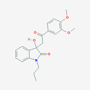 molecular formula C21H23NO5 B277614 3-[2-(3,4-dimethoxyphenyl)-2-oxoethyl]-3-hydroxy-1-propyl-1,3-dihydro-2H-indol-2-one 