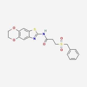 3-(benzylsulfonyl)-N-(6,7-dihydro-[1,4]dioxino[2',3':4,5]benzo[1,2-d]thiazol-2-yl)propanamide