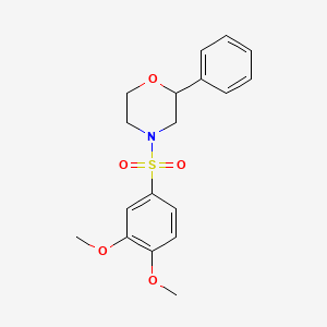 molecular formula C18H21NO5S B2776145 4-(3,4-dimethoxybenzenesulfonyl)-2-phenylmorpholine CAS No. 946234-34-0