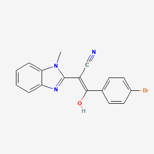 (E)-3-(4-bromophenyl)-2-(1-methyl-1H-benzo[d]imidazol-2(3H)-ylidene)-3-oxopropanenitrile