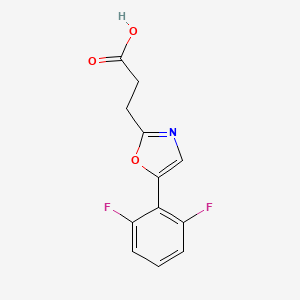 molecular formula C12H9F2NO3 B2776151 3-[5-(2,6-Difluorophenyl)-1,3-oxazol-2-yl]propanoic acid CAS No. 923810-25-7