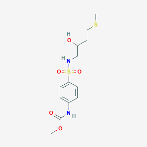 molecular formula C13H20N2O5S2 B2776154 methyl N-(4-{[2-hydroxy-4-(methylsulfanyl)butyl]sulfamoyl}phenyl)carbamate CAS No. 2320925-12-8