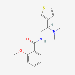 molecular formula C16H20N2O2S B2776166 N-(2-(二甲基氨基)-2-(噻吩-3-基)乙基)-2-甲氧基苯甲酰胺 CAS No. 946373-55-3