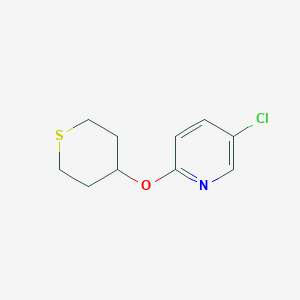molecular formula C10H12ClNOS B2776171 5-氯-2-(噻-4-氧基)吡啶 CAS No. 2199209-19-1