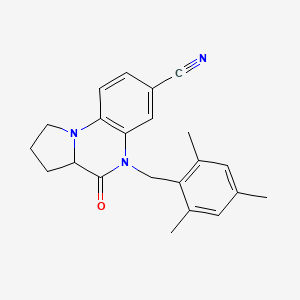 5-(Mesitylmethyl)-4-oxo-1,2,3,3a,4,5-hexahydropyrrolo[1,2-a]quinoxaline-7-carbonitrile