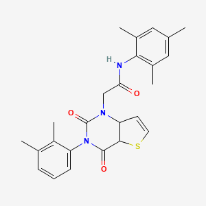 molecular formula C25H25N3O3S B2776181 2-[3-(2,3-dimethylphenyl)-2,4-dioxo-1H,2H,3H,4H-thieno[3,2-d]pyrimidin-1-yl]-N-(2,4,6-trimethylphenyl)acetamide CAS No. 1291852-91-9