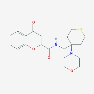 molecular formula C20H24N2O4S B2776183 N-[(4-Morpholin-4-ylthian-4-yl)methyl]-4-oxochromene-2-carboxamide CAS No. 2380184-19-8