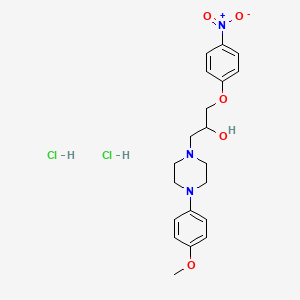 molecular formula C20H27Cl2N3O5 B2776185 1-[4-(4-methoxyphenyl)piperazin-1-yl]-3-(4-nitrophenoxy)propan-2-ol Dihydrochloride CAS No. 474263-36-0