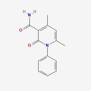 molecular formula C14H14N2O2 B2776187 4,6-Dimethyl-2-oxo-1-phenyl-1,2-dihydropyridine-3-carboxamide CAS No. 100870-28-8