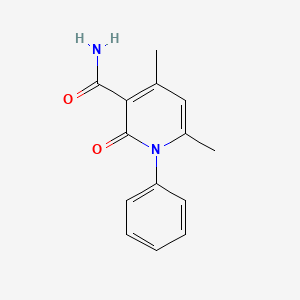 molecular formula C14H14N2O2 B2776187 4,6-二甲基-2-氧代-1-苯基-1,2-二氢吡啶-3-甲酰胺 CAS No. 100870-28-8