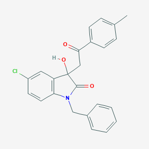molecular formula C24H20ClNO3 B277619 1-benzyl-5-chloro-3-hydroxy-3-[2-(4-methylphenyl)-2-oxoethyl]-1,3-dihydro-2H-indol-2-one 
