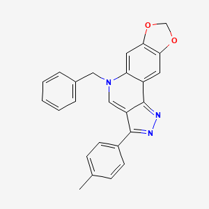 molecular formula C25H19N3O2 B2776191 5-benzyl-3-(p-tolyl)-5H-[1,3]dioxolo[4,5-g]pyrazolo[4,3-c]quinoline CAS No. 902597-75-5