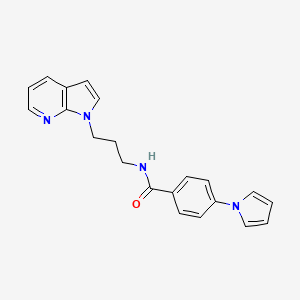 molecular formula C21H20N4O B2776192 N-(3-(1H-pyrrolo[2,3-b]pyridin-1-yl)propyl)-4-(1H-pyrrol-1-yl)benzamide CAS No. 1788770-23-9