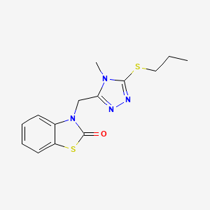 molecular formula C14H16N4OS2 B2776193 3-((4-methyl-5-(propylthio)-4H-1,2,4-triazol-3-yl)methyl)benzo[d]thiazol-2(3H)-one CAS No. 847399-99-9