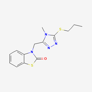 molecular formula C14H16N4OS2 B2776193 3-((4-甲基-5-(丙硫基)-4H-1,2,4-三唑-3-基)甲基)苯并[d]噻唑-2(3H)-酮 CAS No. 847399-99-9