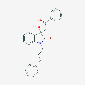 molecular formula C25H23NO3 B277620 3-hydroxy-3-(2-oxo-2-phenylethyl)-1-(3-phenylpropyl)-1,3-dihydro-2H-indol-2-one 