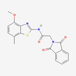 molecular formula C19H15N3O4S B2776210 2-(1,3-二氧代异吲哚-2-基)-N-(4-甲氧基-7-甲基苯并[d]噻唑-2-基)乙酰胺 CAS No. 912766-41-7