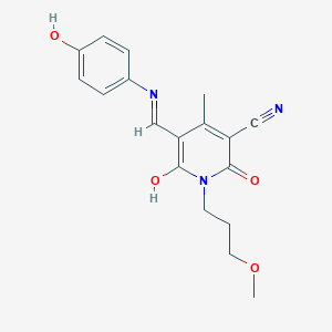 5-{[(4-Hydroxyphenyl)amino]methylidene}-1-(3-methoxypropyl)-4-methyl-2,6-dioxo-1,2,5,6-tetrahydropyridine-3-carbonitrile