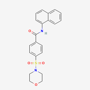 molecular formula C21H20N2O4S B2776218 4-(吗啉-4-基磺酰)-N-1-萘基苯甲酰胺 CAS No. 313520-91-1