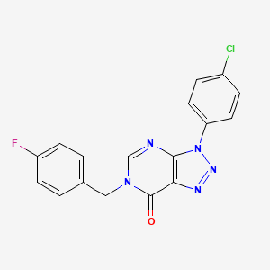 molecular formula C17H11ClFN5O B2776220 3-(4-Chlorophenyl)-6-[(4-fluorophenyl)methyl]triazolo[4,5-d]pyrimidin-7-one CAS No. 893913-84-3