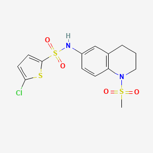 molecular formula C14H15ClN2O4S3 B2776227 5-chloro-N-(1-methylsulfonyl-3,4-dihydro-2H-quinolin-6-yl)thiophene-2-sulfonamide CAS No. 946346-60-7