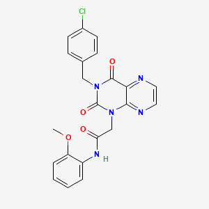 2-(3-(4-chlorobenzyl)-2,4-dioxo-3,4-dihydropteridin-1(2H)-yl)-N-(2-methoxyphenyl)acetamide