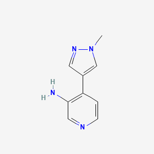 molecular formula C9H10N4 B2776234 4-(1-甲基-1H-吡唑-4-基)吡啶-3-胺 CAS No. 1367992-14-0