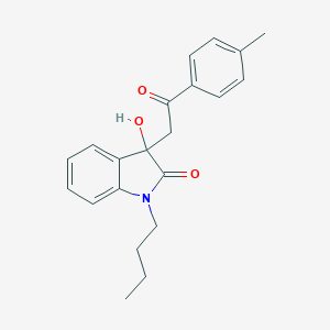molecular formula C21H23NO3 B277624 1-butyl-3-hydroxy-3-[2-(4-methylphenyl)-2-oxoethyl]-1,3-dihydro-2H-indol-2-one 