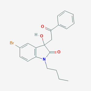 molecular formula C20H20BrNO3 B277626 5-bromo-1-butyl-3-hydroxy-3-(2-oxo-2-phenylethyl)-1,3-dihydro-2H-indol-2-one 