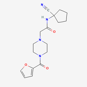 molecular formula C17H22N4O3 B2776263 N-(1-cyanocyclopentyl)-2-[4-(furan-2-carbonyl)piperazin-1-yl]acetamide CAS No. 871211-12-0