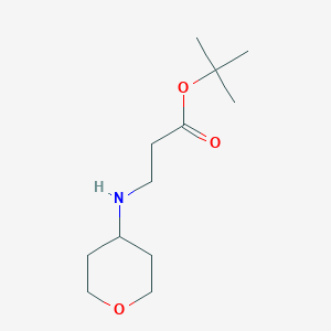 molecular formula C12H23NO3 B2776267 Tert-butyl 3-[(oxan-4-yl)amino]propanoate CAS No. 1594508-62-9